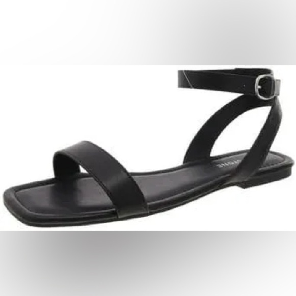 Sun + Stone Black Quebecc Ankle Strap Sandals